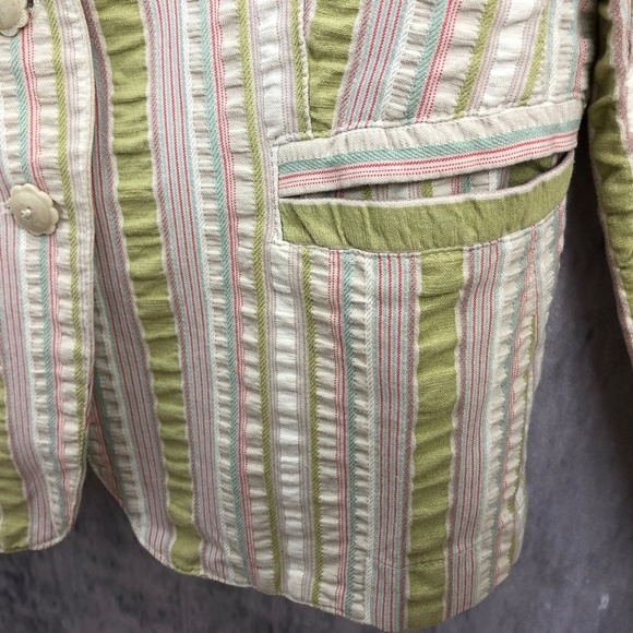CAbi Colorful Striped Bohemian Blazer Jacket Sz 8 - Picture 7 of 8